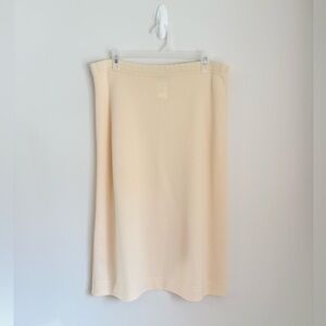 CREA CONCEPT Cream Pull On Pencil Skirt 100% Merino Wool Womens L Euro Chic
